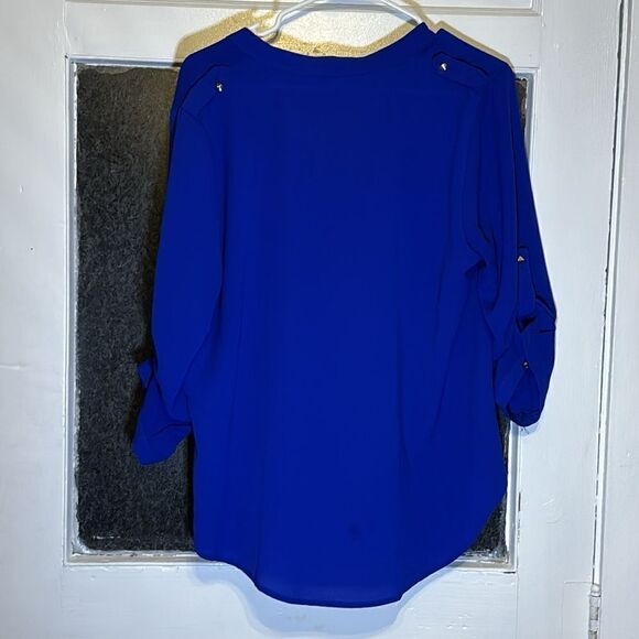 Reese Women’s Royal Blue Three quarter length sleeve top with zipper size m - Picture 5 of 7